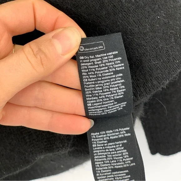 & OTHER STORIES Alpaca Wool Blend Cardigan Black XS - Picture 6 of 8